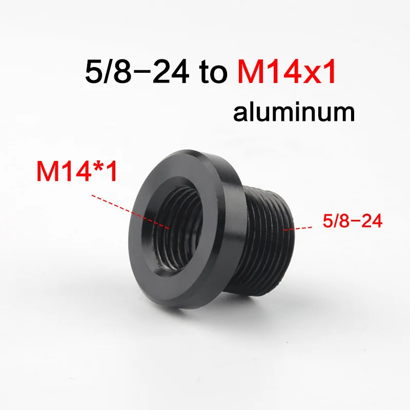 Aluminum 5/8-24 TO 14x1.5 1/2-28 1/2-20 14X1L 14X1 Oil Filter Threaded Adapter for Solvent Trap Black