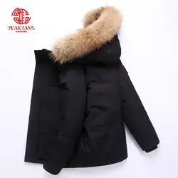 Warm Plus Velvet Thicken Windbreaker Parka Coats For Mens Custom Winter Windproof Fur Adults Men Thermal Soft Parka Jacket