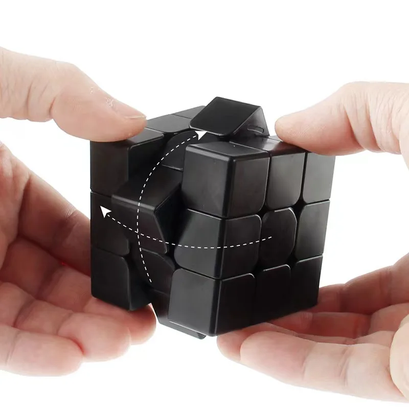 Printing regular model third-order pure black and white Cube smooth rotation positive order Cube toys printed logo sample Cube