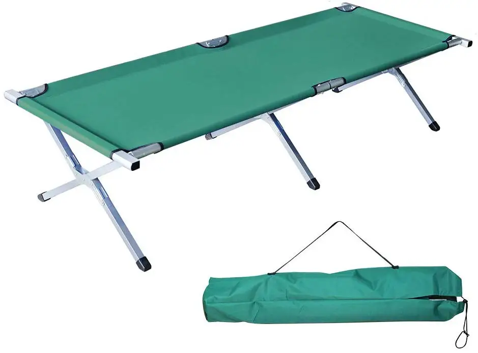 Outdoor camp bed oxford collapsible army military folding cot hiking sleeping bed for camping