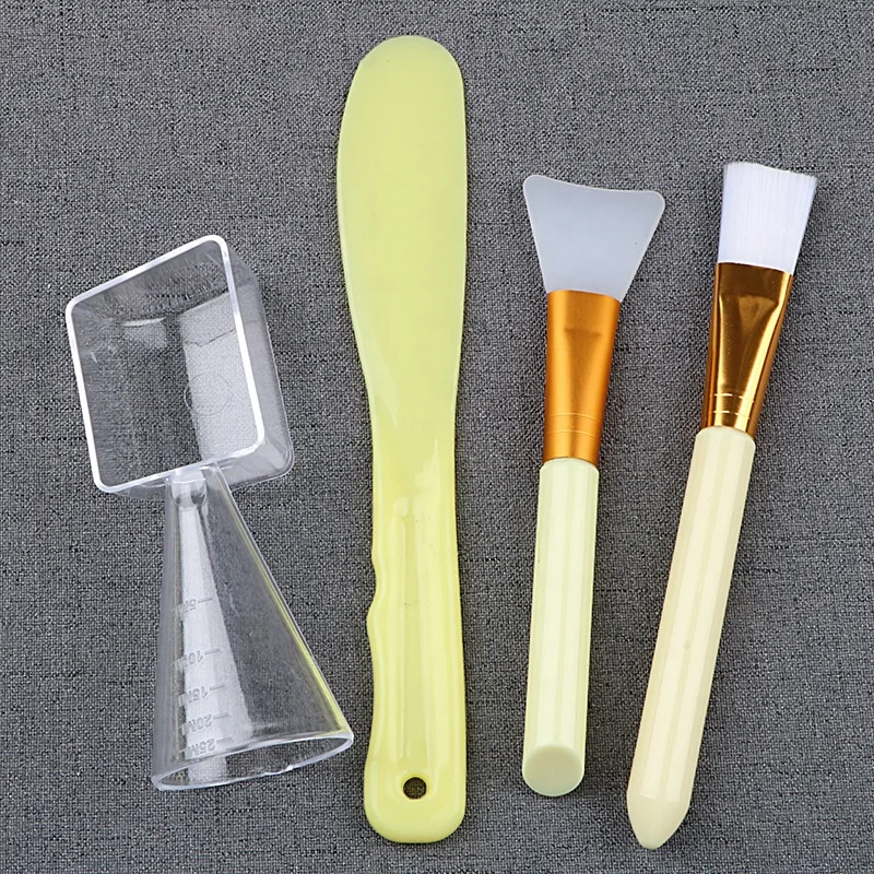 Factory Sell Mask Brush Facial Care Set 5pcs Mask Spatula Silicone Mask Bowl Brush Hair Cleaning Measuring Spoon Set