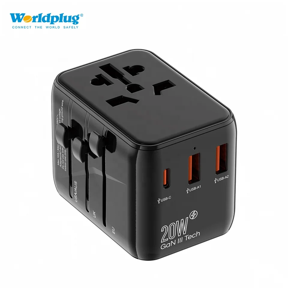 Worldplug Travel Power Chargers Adapters Worldwide International Universal Plug Adapter for EU US UK AU