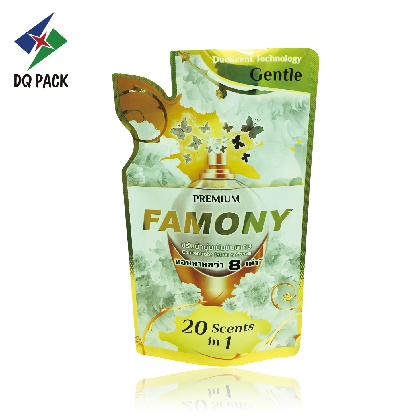 Custom Logo Design PET Stand-up Pouch Chemical Packaging Gravure Printing Detergent Shower Gel Liquid Soap Shampoo Packaging