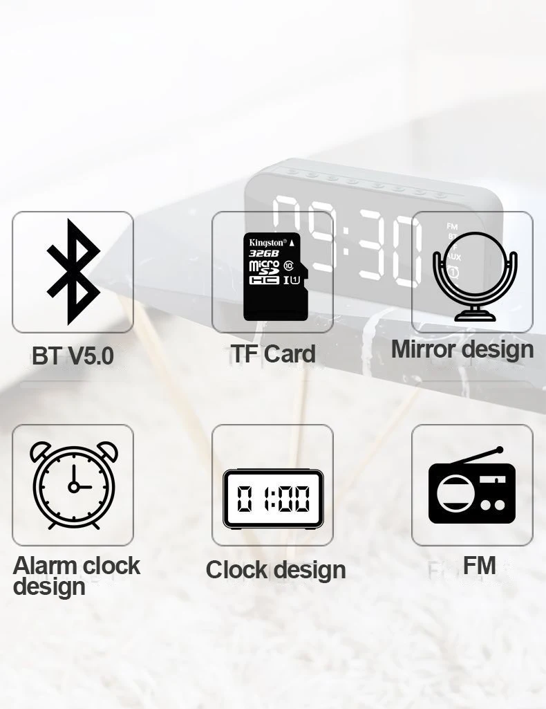 Potable Mini BT 2 In 1 Speaker  Led Display  Speaker Mobil 5.1 Divoom Speaker