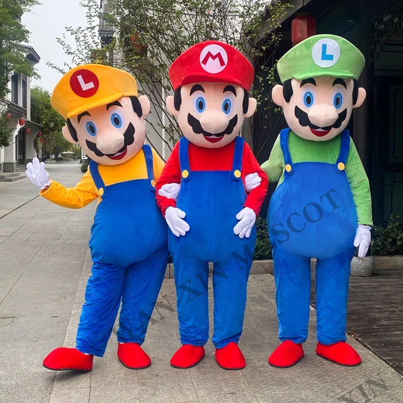 Super Mario Mascot costume Cartoon character Mario Luigi Cosplay costume for adult inflatable mascot