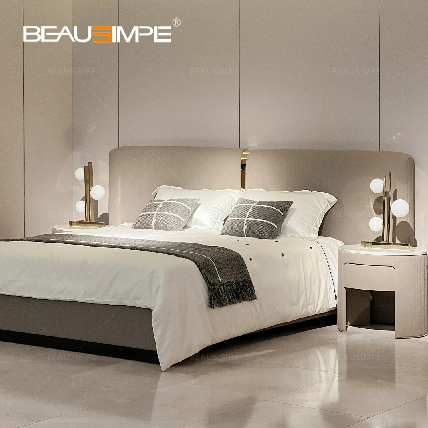 Bedroom King Size Bed Double Custom Modern Leather Italian Best Set Bedrooms Vogue Widescreen High End Luxury Bed Frame