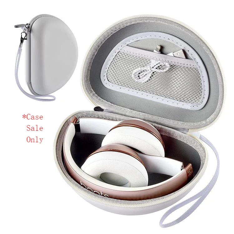 Custom Color Hot Selling PU Leather Zipper Hard Headphone Storage Bag Wireless Eva Large Carry Headphone Case For Beats Solo2/3