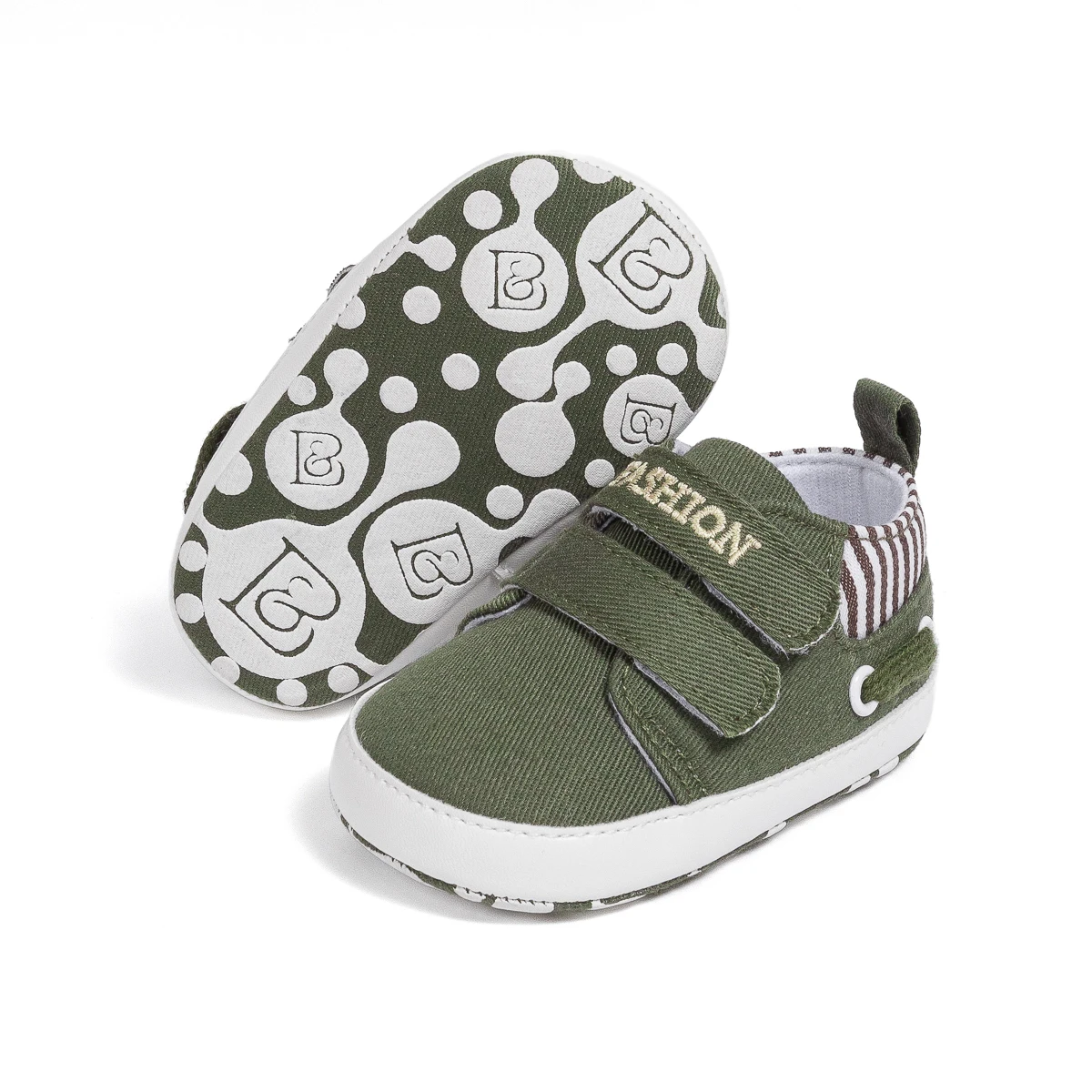 Baby Boy Canvas Shoes  Fashionable First Walkers With Hook & Loop Closure Toddler Boy Casual Shoes