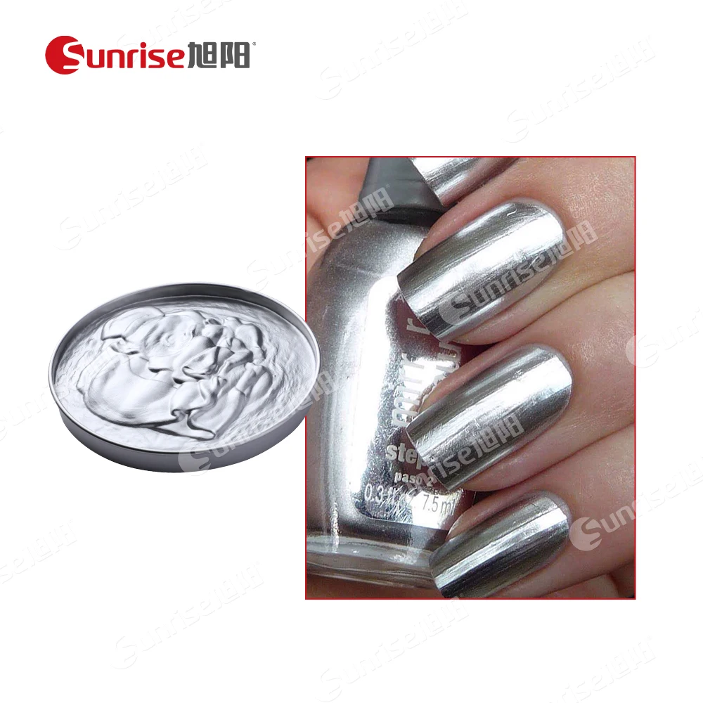 Хромовый зеркальный эффект, вакуумный металлизированный пигмент, серебряные металлические краски, алюминиевый пигмент VMP для лака для ногтей