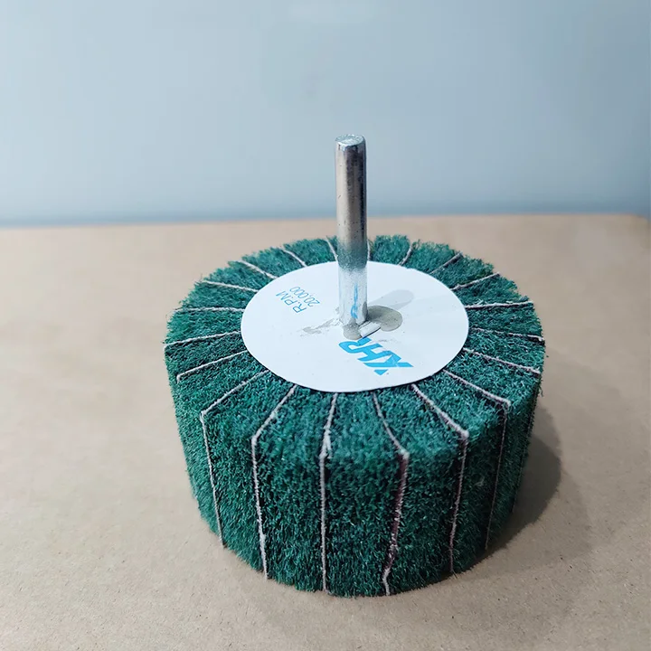 20mm-100mm Non Woven Flap Sanding Wheel 180# 6mm Shank Fiber Abrasive Scouring Pad Polishing Grinding Wheel for Metal 80x40mmx6