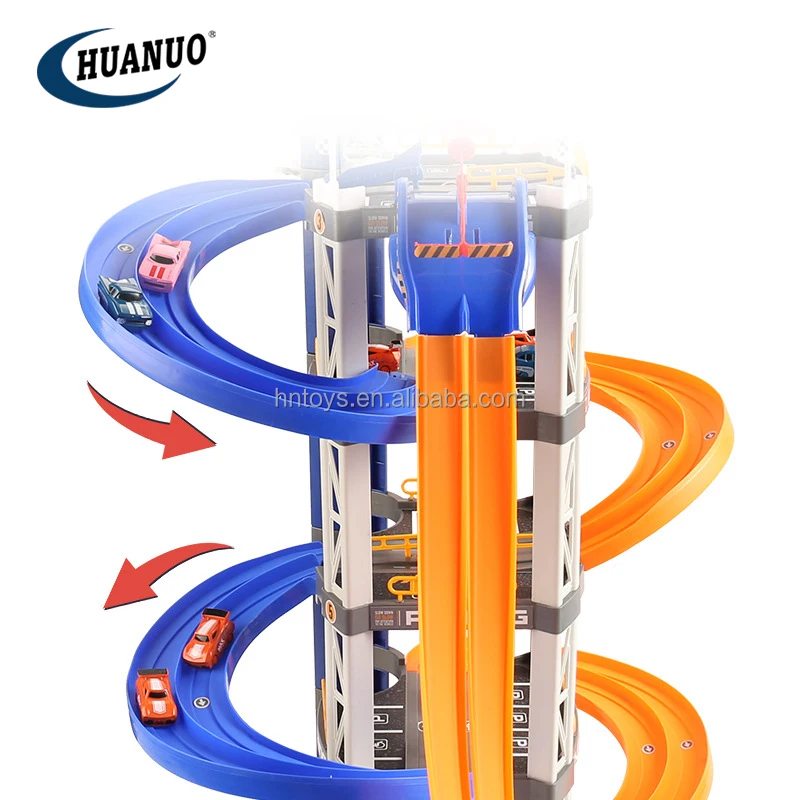 Kids Educational Plastic Ramp Racer Toys Five-Layer Race Track High Speed Looping Race for Boy