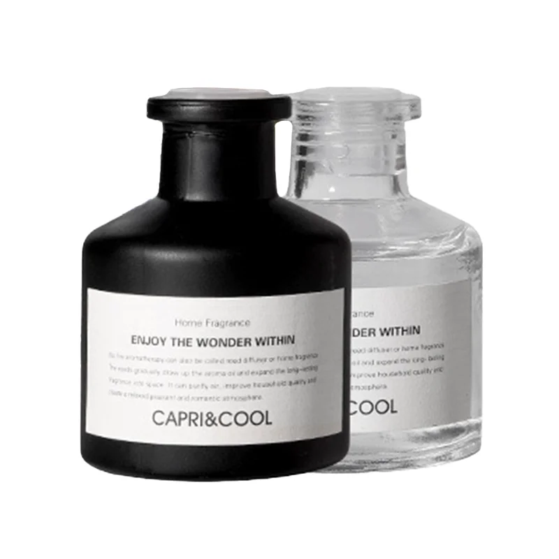 Handmade Box Eco Friendly Oem Luxury Matte Black Glass Jar Unique Strong Scent Reed Diffuser With Essential Oil