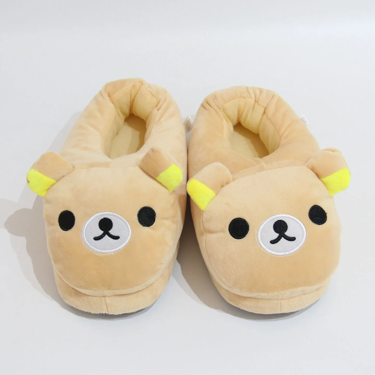 Unisex Rilakkuma Cartoon Home Slippers Men Couples Women Shoes Indoor Floor Non-slip Slides Ladies Winter Warm Cotton Plush