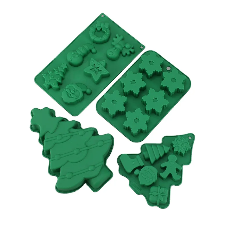 Christmas Chocolate Mold Ice Cube Tray Silicone Cake Baking Mold DIY Soap Christmas Cake Decoration Biscuit Mold