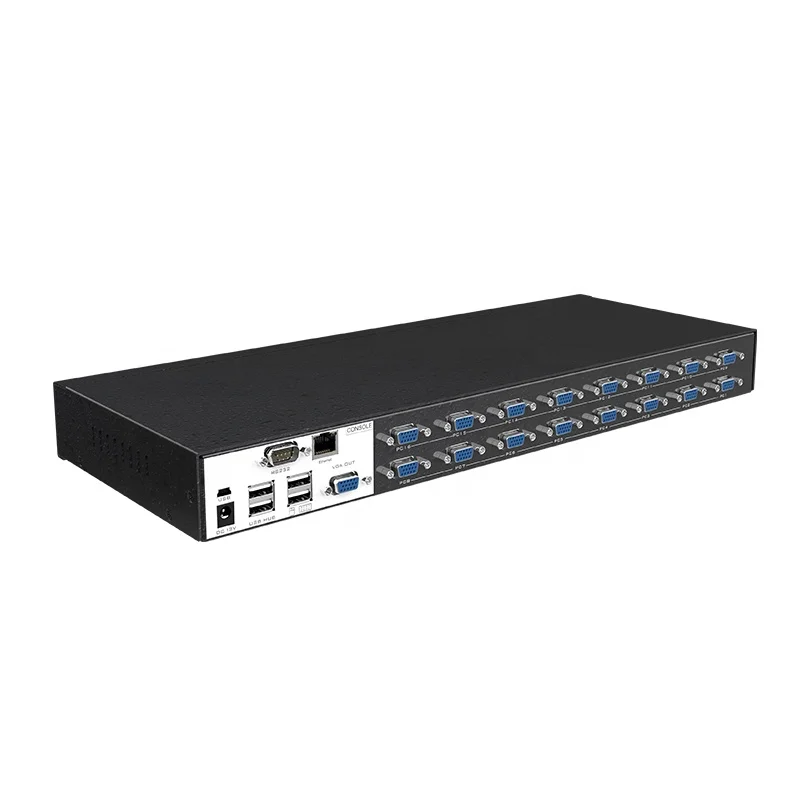 KVM Switch Mt-Viki Server Cabinet Auto Usb 16 Port Vga Remote Network Ip Kvm Switch For Surveillance Console
