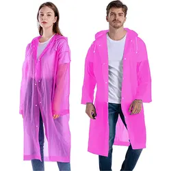 Polyester Rainwear Adults Reusable EVA Rain Ponchos Rain Jackets Raincoats  Men Women Plastic Rain Gear