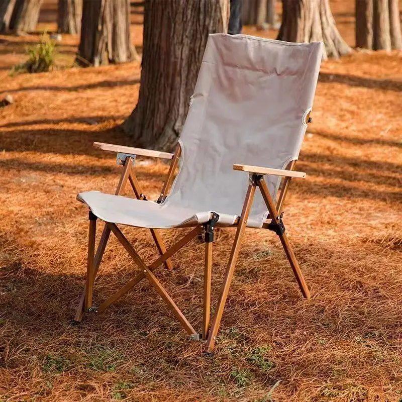 Aimei new outdoor camping beach aluminum alloy high back portable storage folding chair