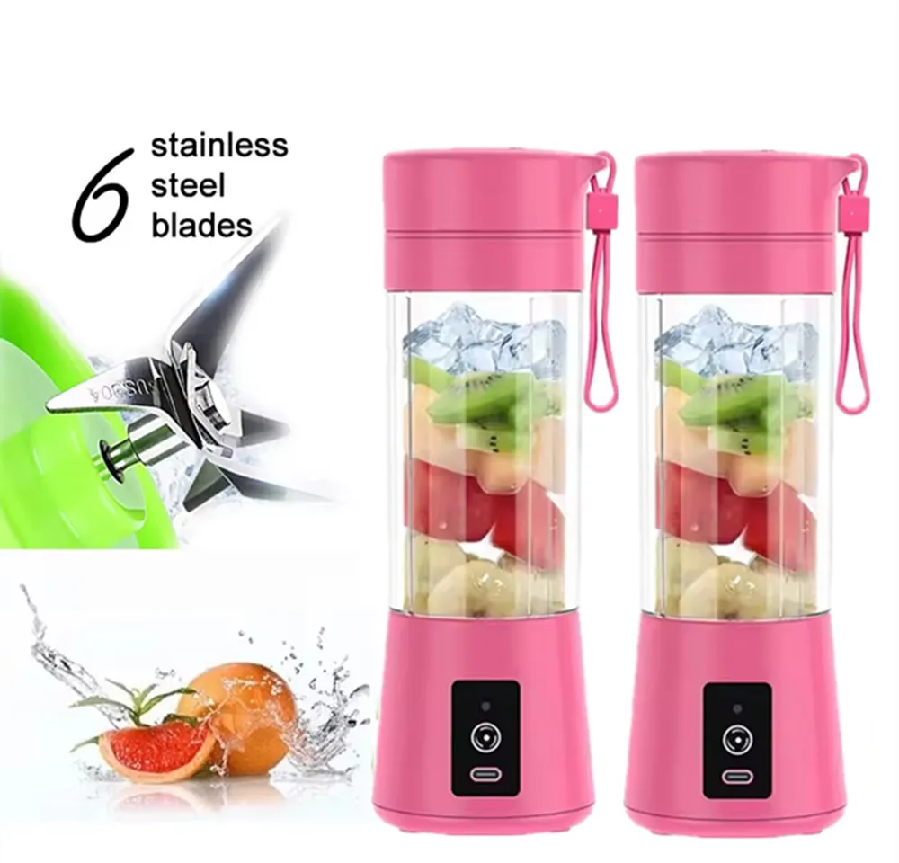 Portable Rechargeable Electric Juicer Durable Plastic Customized Eco-friendly Home and Outdoor Logo Gray Kitchen Green Yc-1