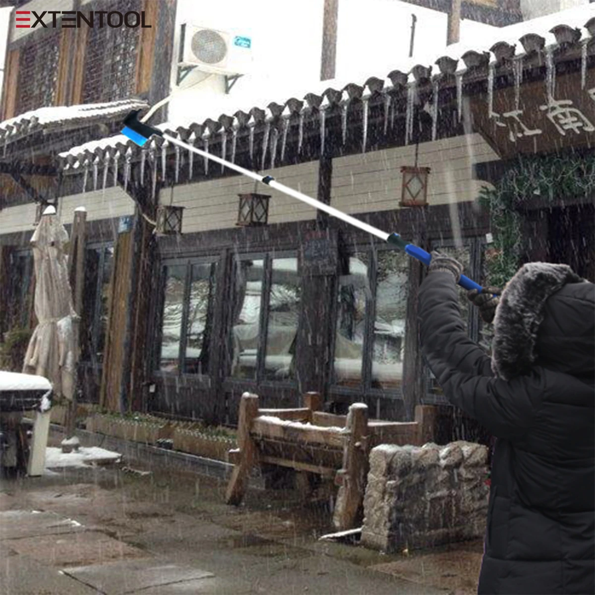 Exten-hiclean snow rake amazon with 2 meters extension hanle