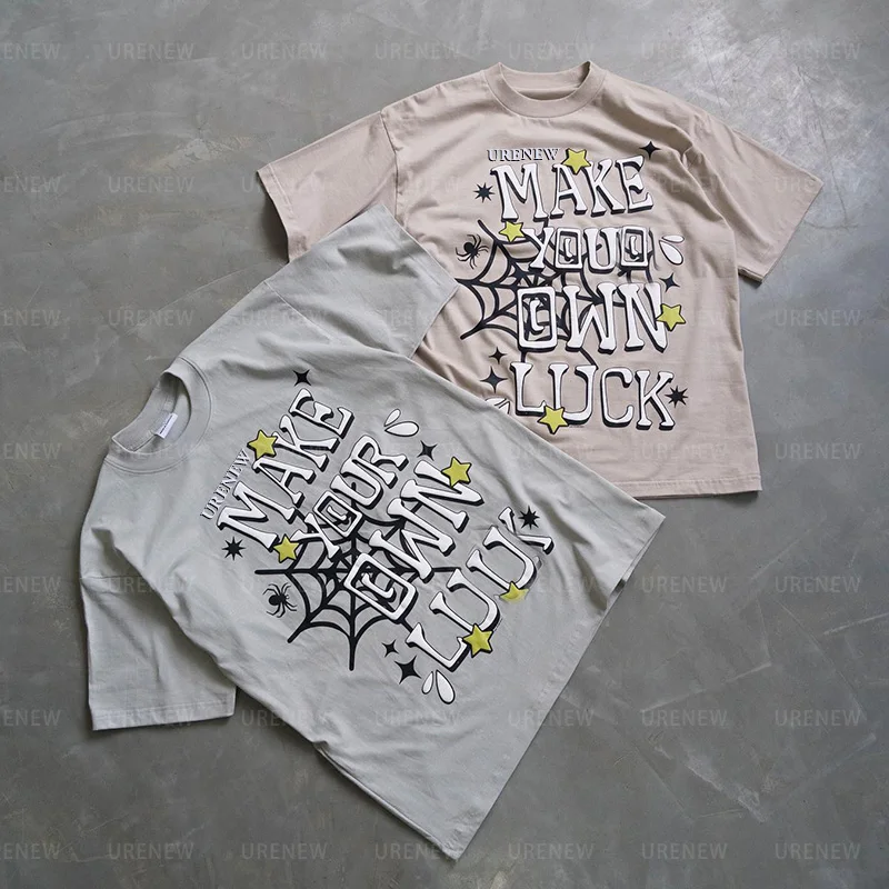 Custom Print Puff Logo Streetwear High Quality Oversized Heavyweight 100% Cotton Vintage O-Neck T-Shirts