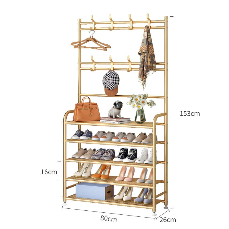Smart-Furn 3 in 1 Entrance Coat Rack with Shoe Bench 4-5 tiers Storage Shelves Freestanding Shoes Rack for Home Office Bedroom