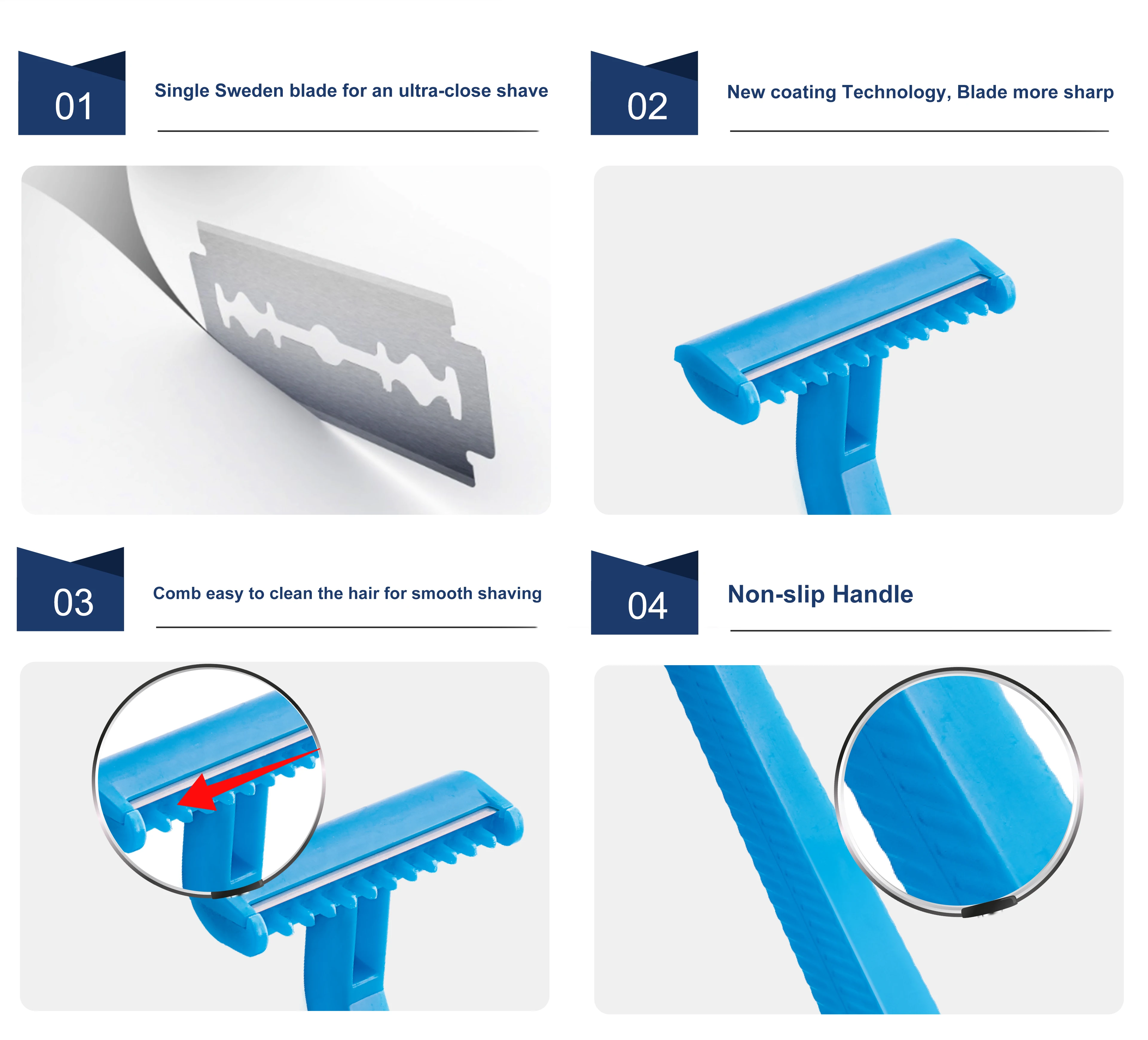 New Type Twin Blade Disposable Razor Plastic Head Cover for Medical Use Shaver Razor