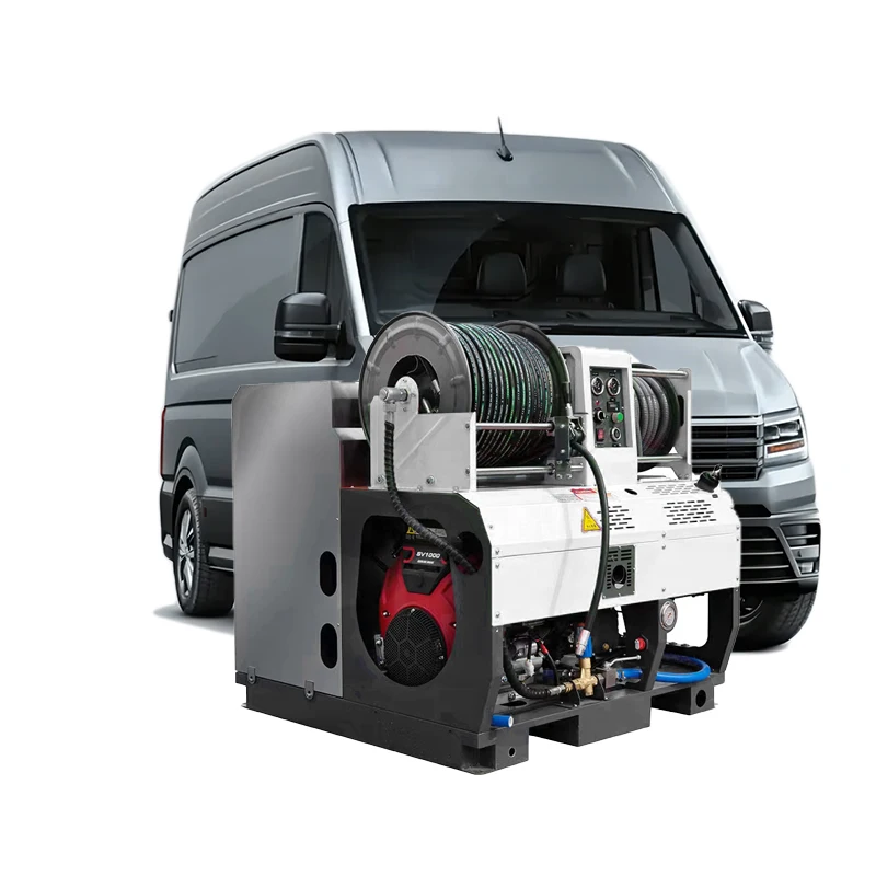AMJET300bar40lpm truck-mounted sewer jet machine comes with a 500-liter stainless steel water tank