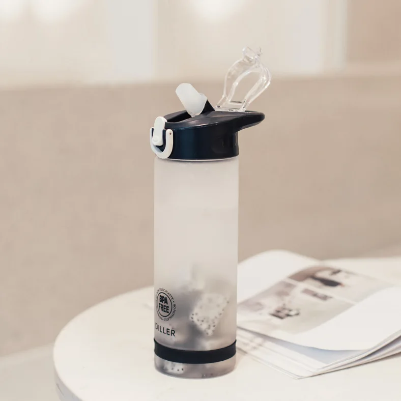 Wholesale Bag Tritan Recycled bpa free Motivational Plastic Water Bottle Black