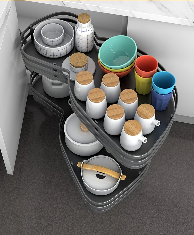 Kitchen Accessories Nano Dry Plating Material Swing Tray kitchen drawer basket magic corner