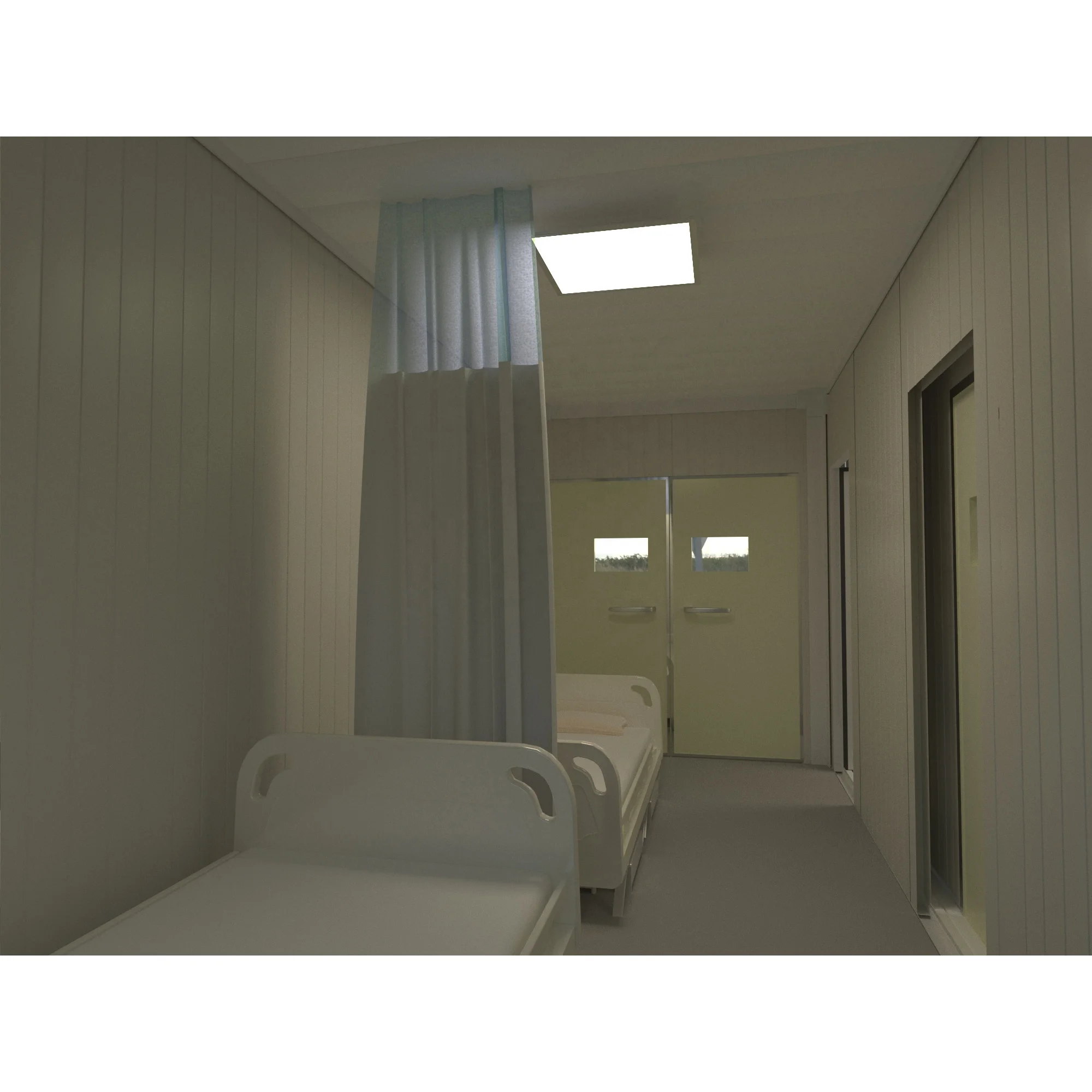 Prefab container house for  medical care hospitalization with expandable container frame