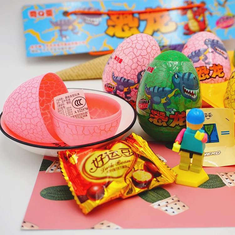 Funny surprise chocolate egg with biscuit candy toy