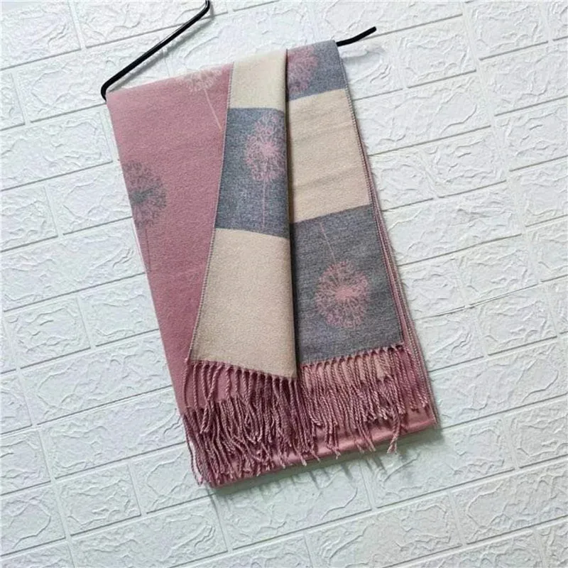 Производитель фабрики двухсторонний роскошный женский осенне-зимний шарф из пашмины с кисточками жаккардовый кашемировый