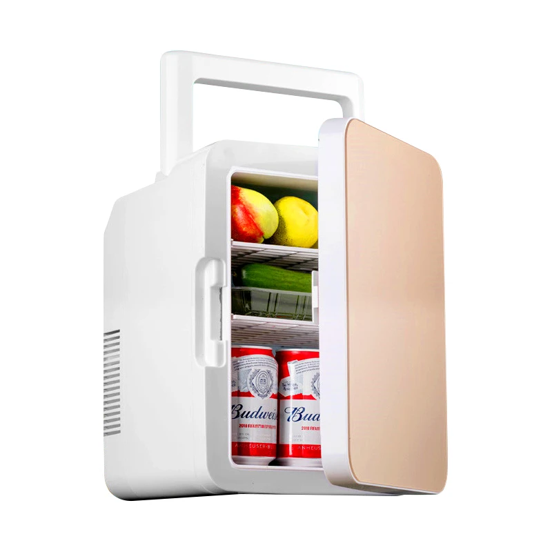 Мини-холодильник для офиса, спальни, 10 л, мини-холодильник для косметики и макияжа, охладитель переменного/постоянного тока, 10 литров, автомобильный холодильник