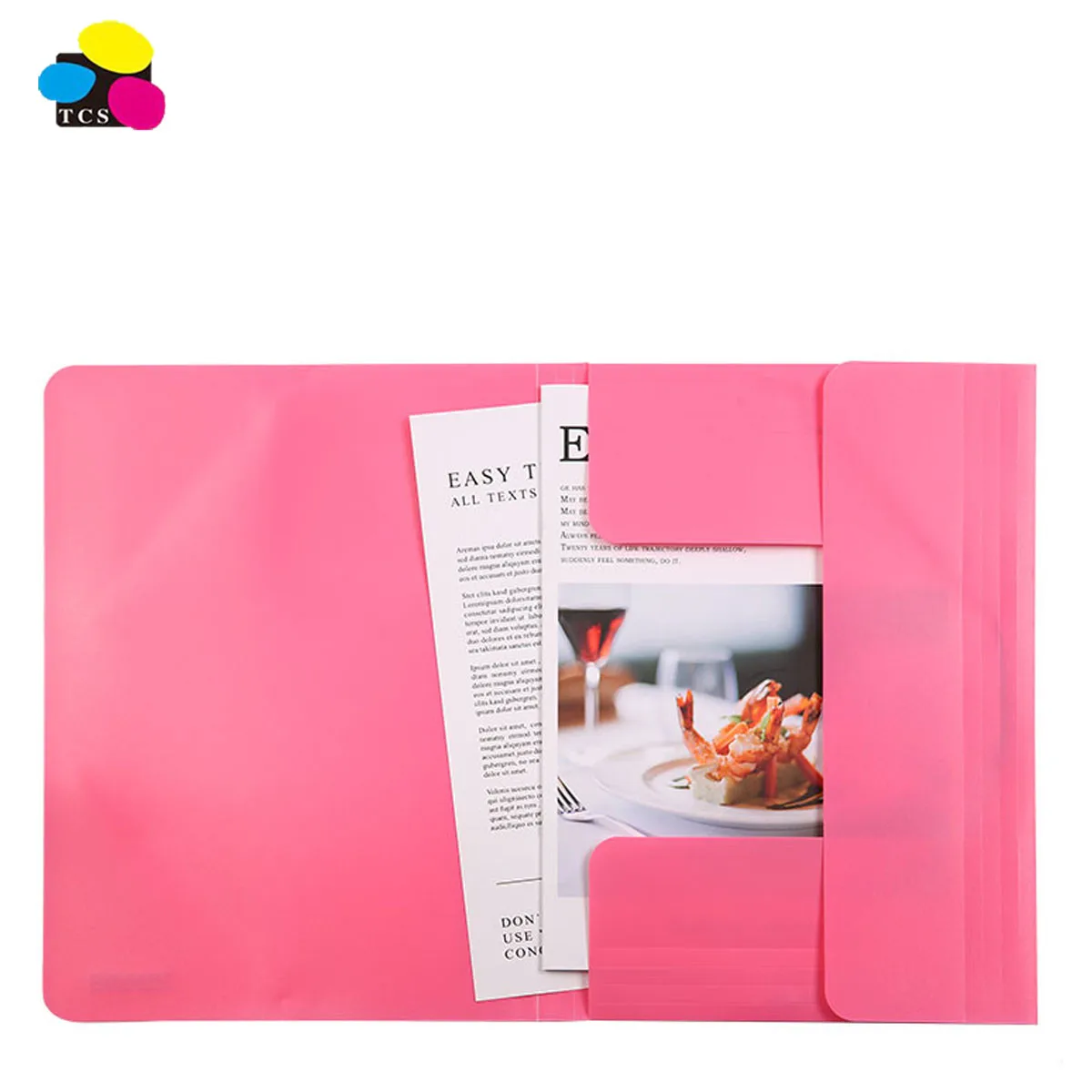 Promotional Cheap Customized A4 Size 400G Recycled Board 3-Flap Elastic Folder With 10Pcs Packed For Document management