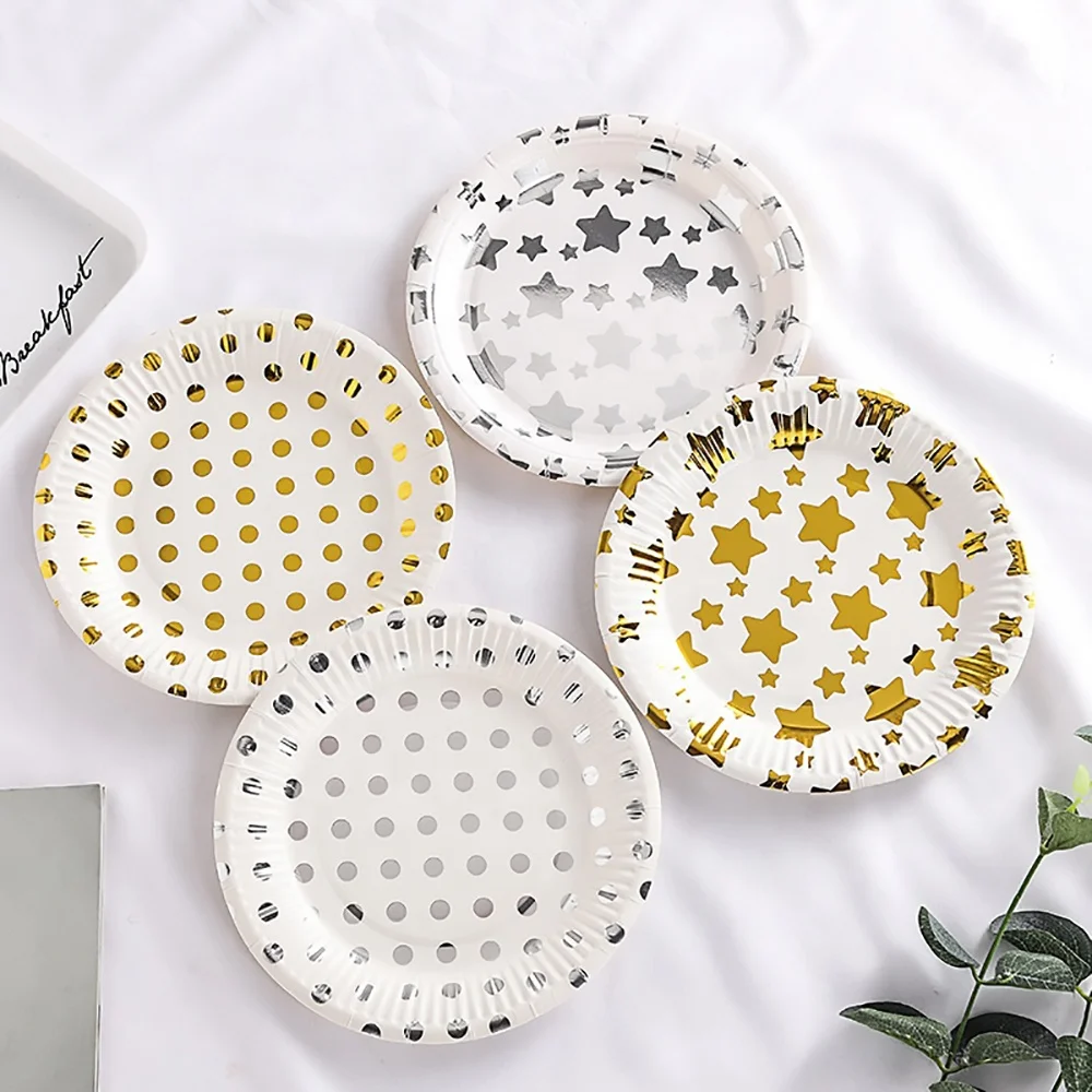 China OEM manufacturer round star shape coated paper plates