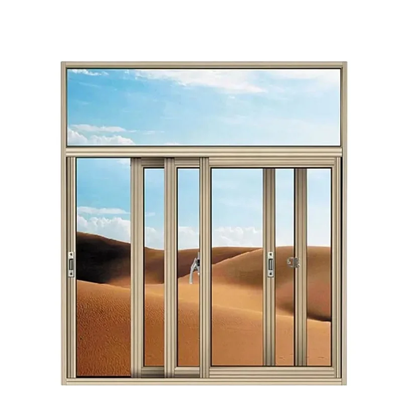 Brown Bronze Color Aluminium Glass Sliding Windows With Grill  Window With Burglar Proof Designs Fenetres en aluminium