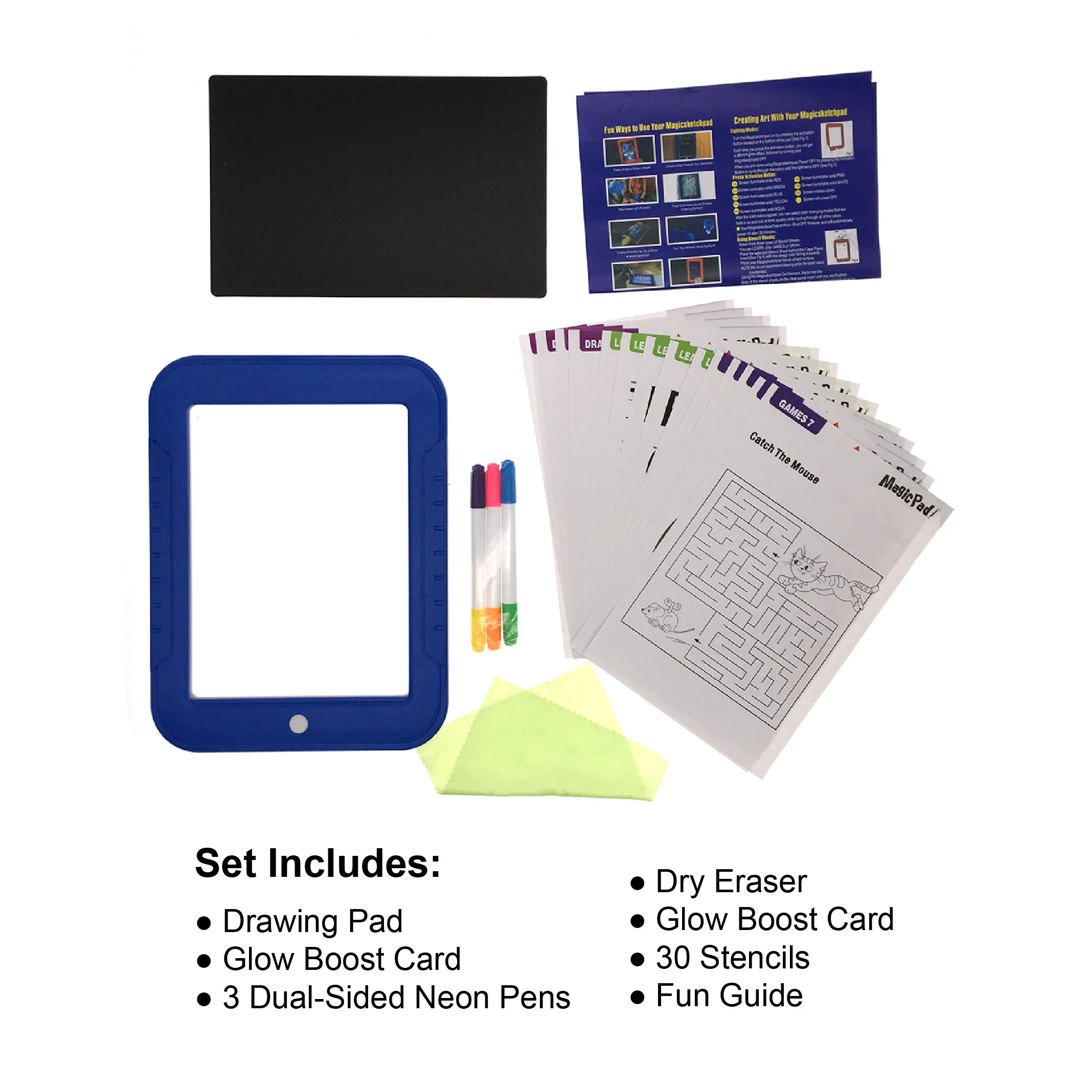 Hot sell Promotional Animation Smart Boards Children Clipboard Fluorescence LED Drawing Board Magic Pad With Light