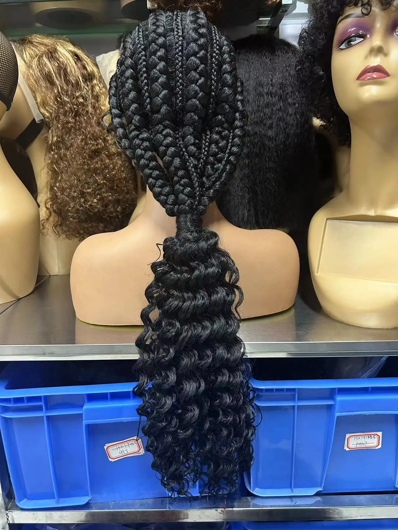 Synthetic Lace Braided Wig Ready to Ship Ponytail Wigs Dreadlock Twist Front Glueless with Baby Hair