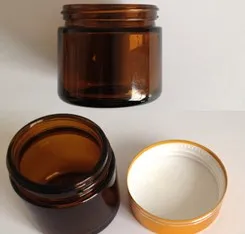 Clear/amber cosmetic packaging Wide Mouth Airtight Glass Jar/container Aluminium lid Manufacturer