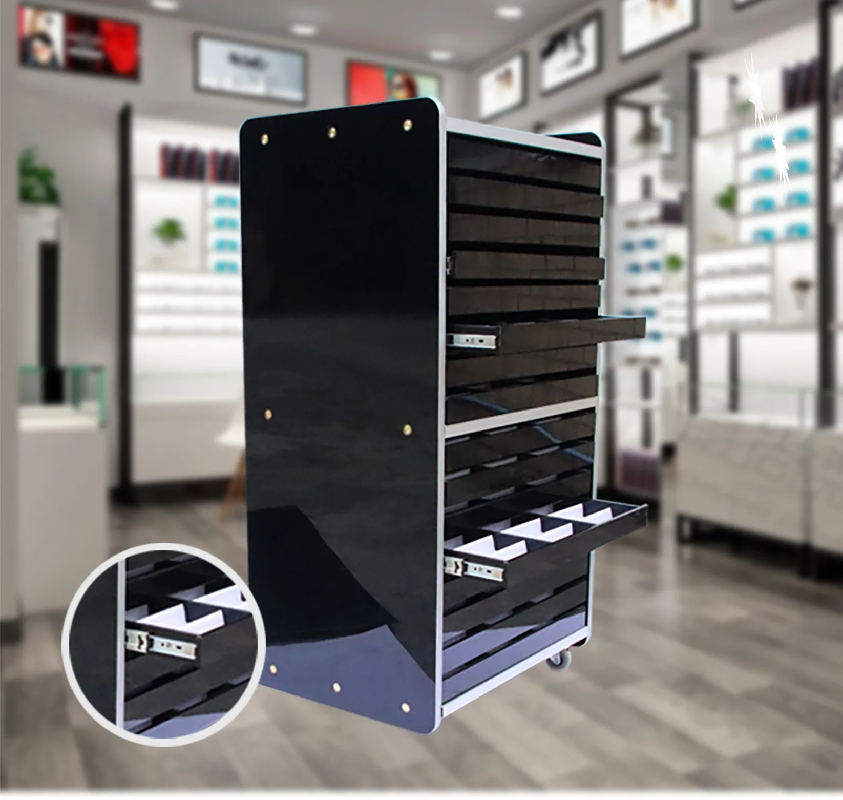 glasses display storage;glasses display cabinet;eyewear display suitcase