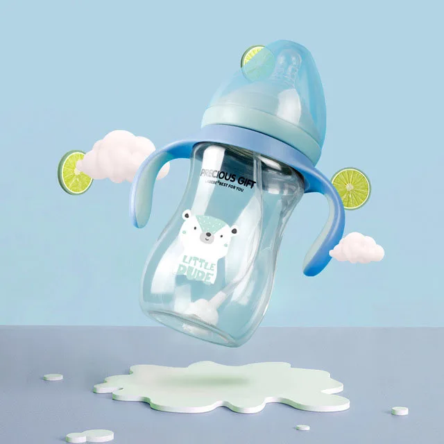 
Mamaderas para bebes Cute PPSU Baby Milk Bottle Wide Neck Self Feeding Bottles for Baby Bottles and Nipples 