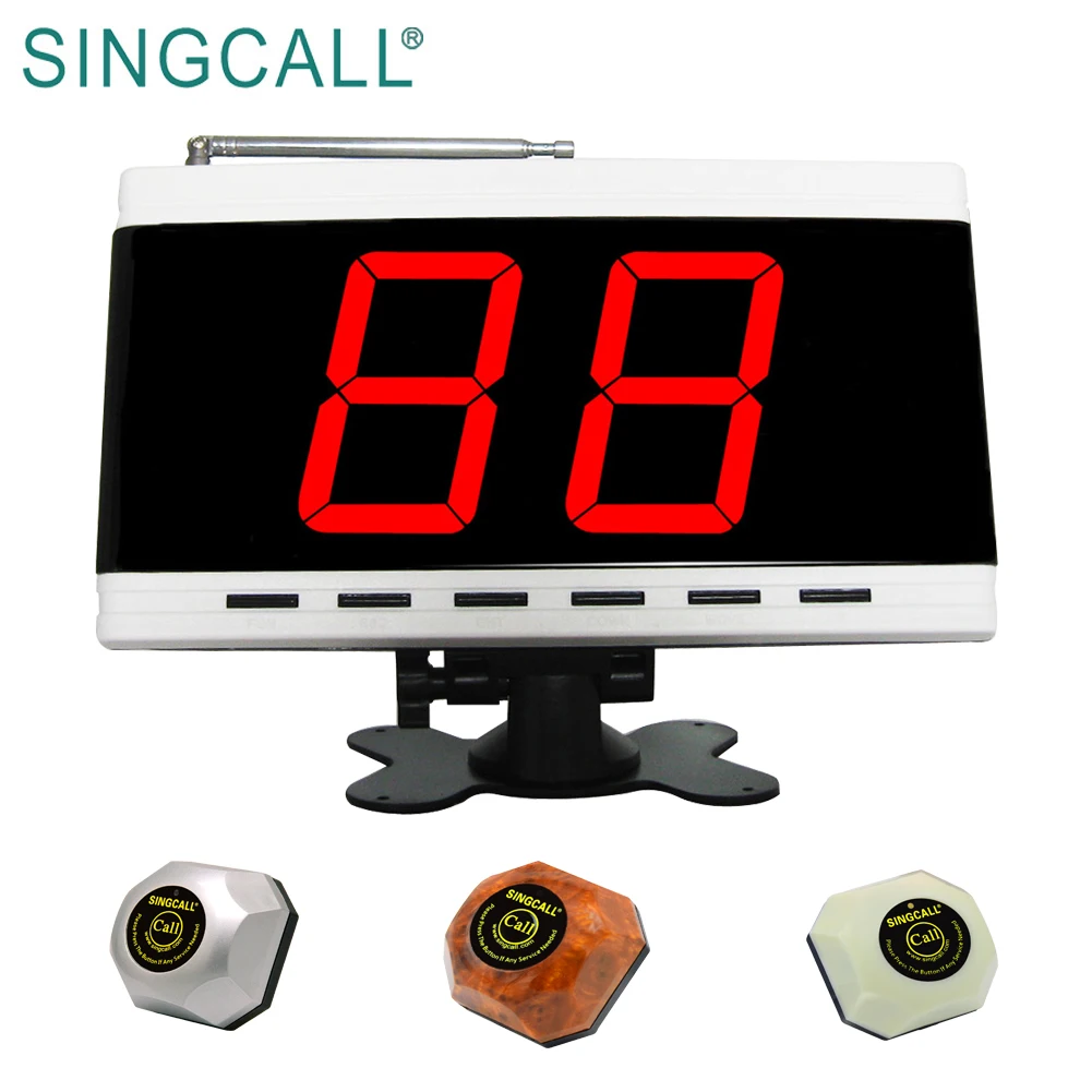 SINGCALL Table Bell Pager Display Screen Receiver Wireless Calling System