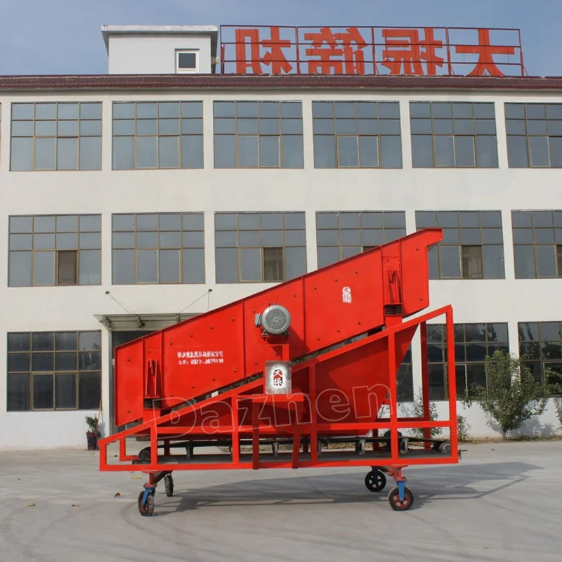 YK1236 mobile inclined circular type gravel vibrating screen with belt conveyors