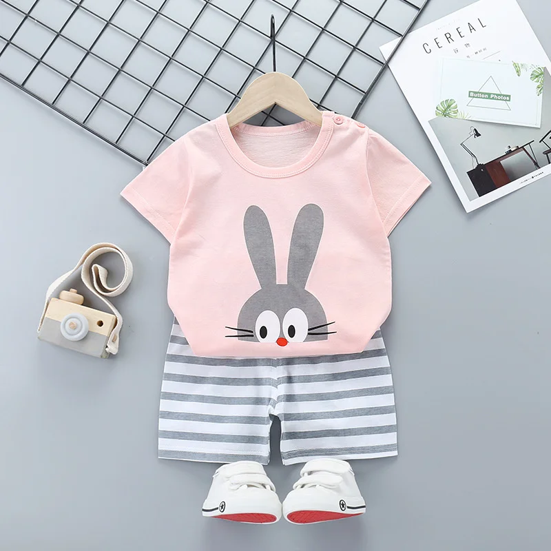 baby boy clothes outfits cartoon print T shirt pocket short pants 2 months to 4 years old toddler boys clothing sets summer