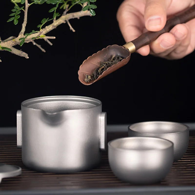 Portable Ultralight Tea maker Titanium Gai wan with infuser water Cup Teapot Set Camping tea infuser camping accessories