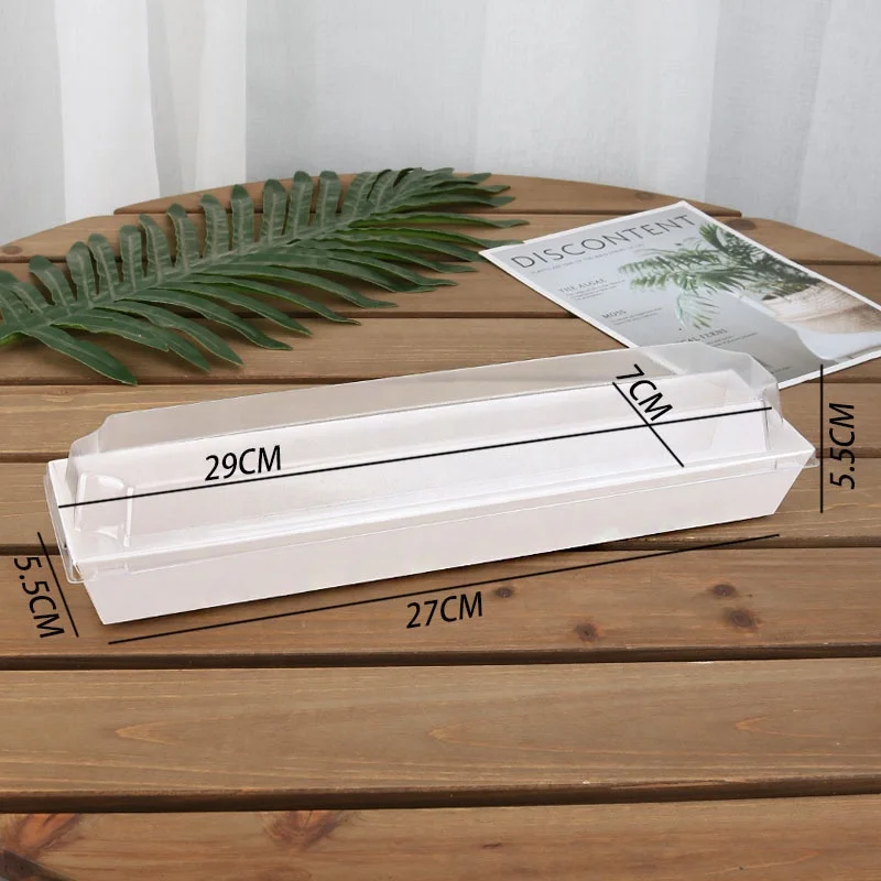 Hot Sale Takeout Food Boxes White Cardboard Takeaway Food Package Paper Box With PET Transparent Lid