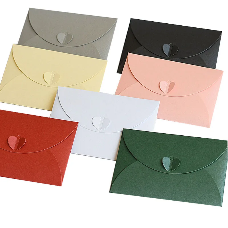 Ins Love Shape Lock Paper Envelopes for Birthday Cards
