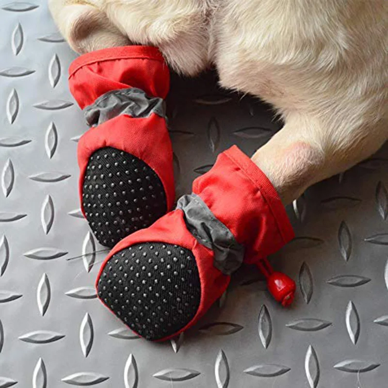 Winter Warm Waterproof Rubber Skid Proof Sneakers Pet Snow Boots Dog Shoes for Dogs Pet Apparel & Accessories Small Medium Dogs