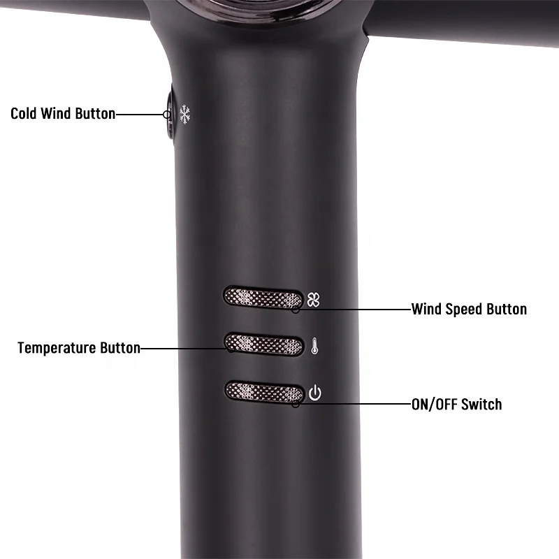 High Speed LCD 110,000 RPM Digital Brushless DC Motor Blow Dryer Hairdryer Professional Adjustable Salon Hair Dryer