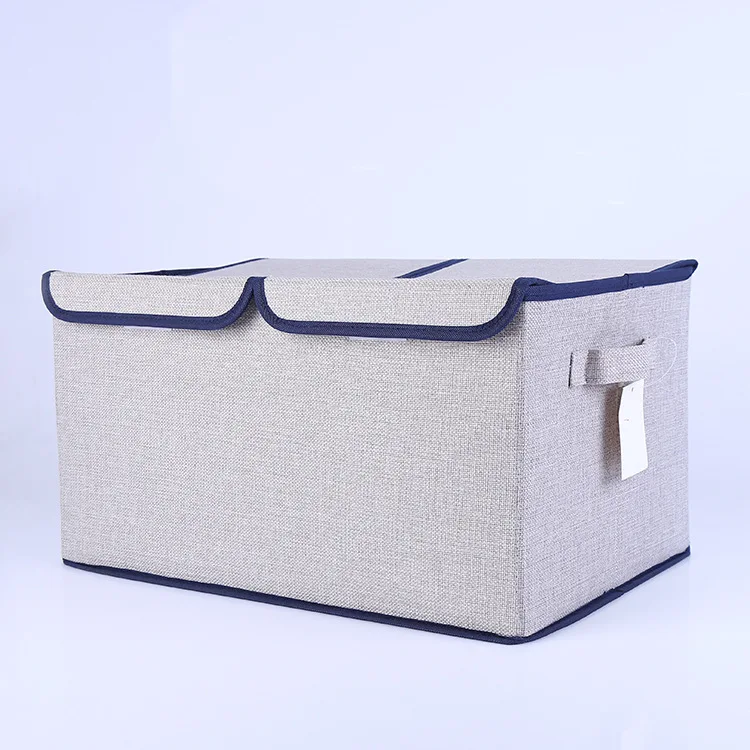 Portable large nonwoven fabric collapsible storage bins lids foldable storage box for home organizer